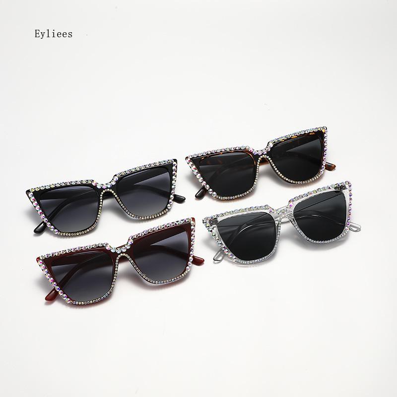 Cat Eye Luxury Sunglasses women UV400 Mens Diamond Sun Glasses Crystal Ladies Girls Sunglass Bling Shades Oculos de sol