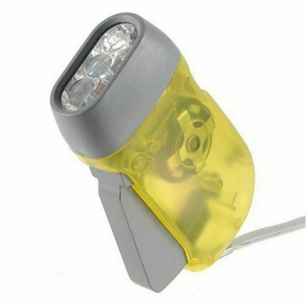 3 Led Hand Pressure Flashlight Super Bright Stable Crank Power Generator Clockwork Flashlight