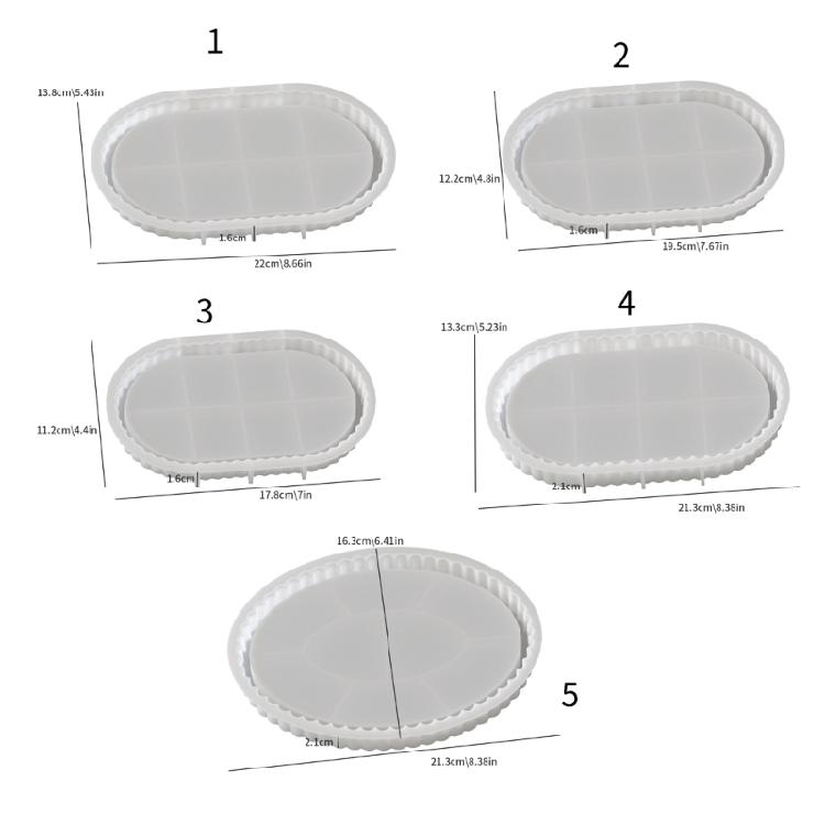 Oval Coasters and Jewelry Trays Mold Creative Striped Oval Resin Mold For Handmade Jewelry And Trinkets Storage Box