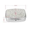 Tragbarer Diamantenbesetzter Pillendose Kristall Diamant mit 2 Fächern Pillendose Bling Pillen Organizer Reise