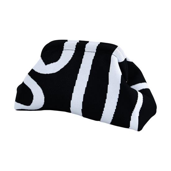 Dámská psací taška s pruhovaným potiskem, barevně sladěný tvar knedlíku, velká kapacita, léto