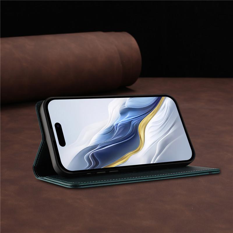 Retro Leder Anti-Diebstahl Brieftasche Flip Case Für VIVO Y04 Y03 Y02 Y17 Y27 Y77 Y27S 4G 5G Hülle Handyhülle Magnetverschluss Kartenfach