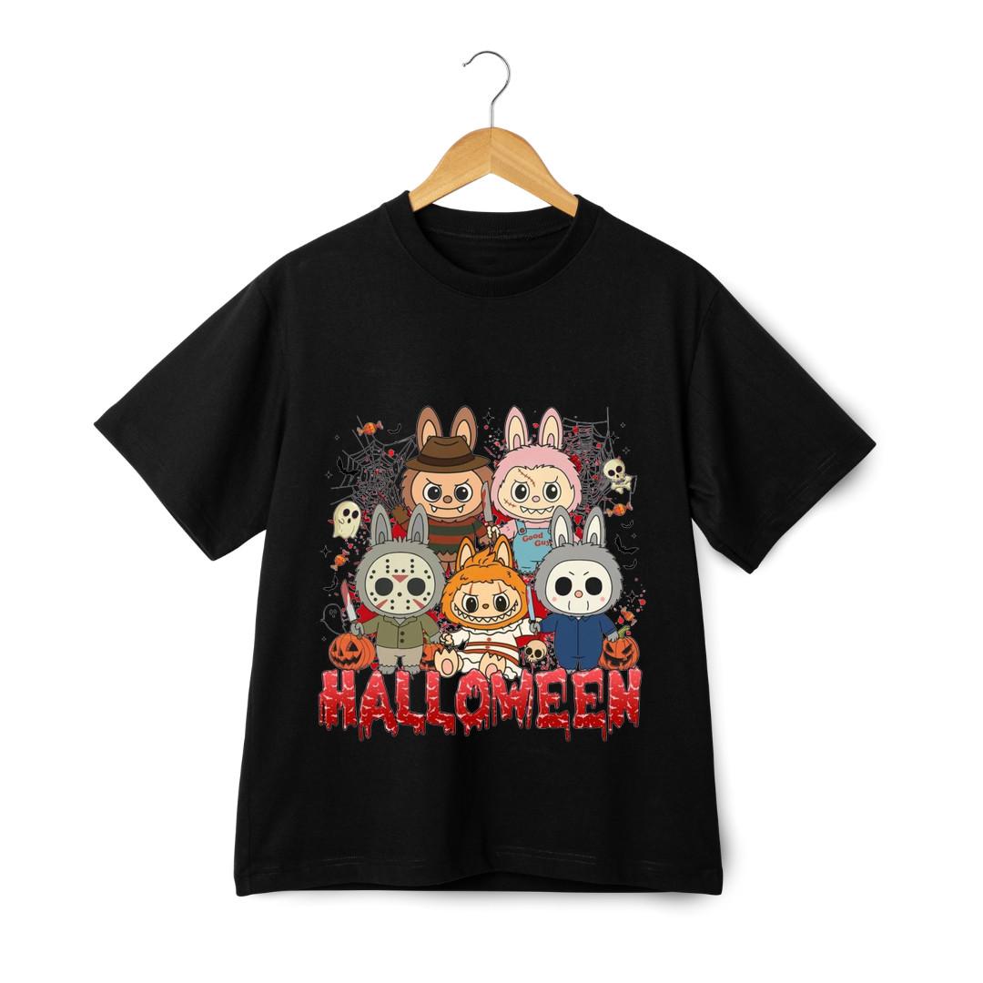 Halloween Horror T-Shirt Mens Womens Tees Top - Cartoon Scary Character Graphic Tee Streetwear 2XL