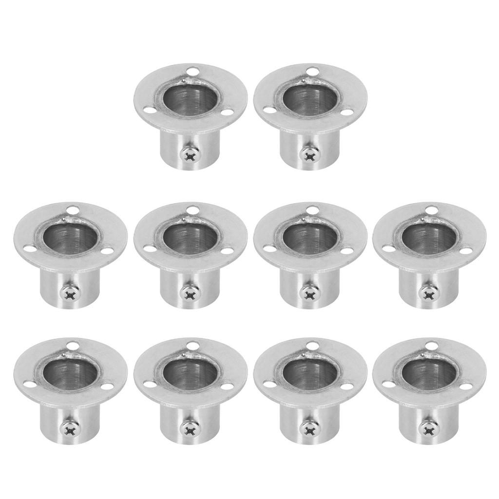 10 Set Base Supporto a Flangia Acciaio Inossidabile Spessore Supporto Tubo Asta Armadio Ferramenta