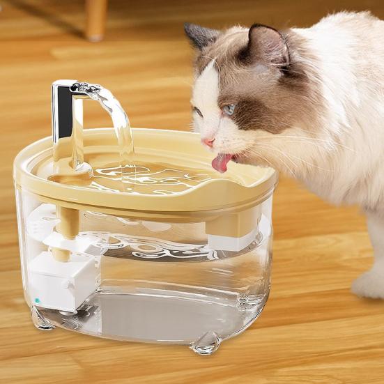 Automatic Cat Water Fountain Quiet Circulating Pet Drinking Bowl with Dual Filtration System USB Charging 1.5L BPA-Free Plastic Water Dispenser