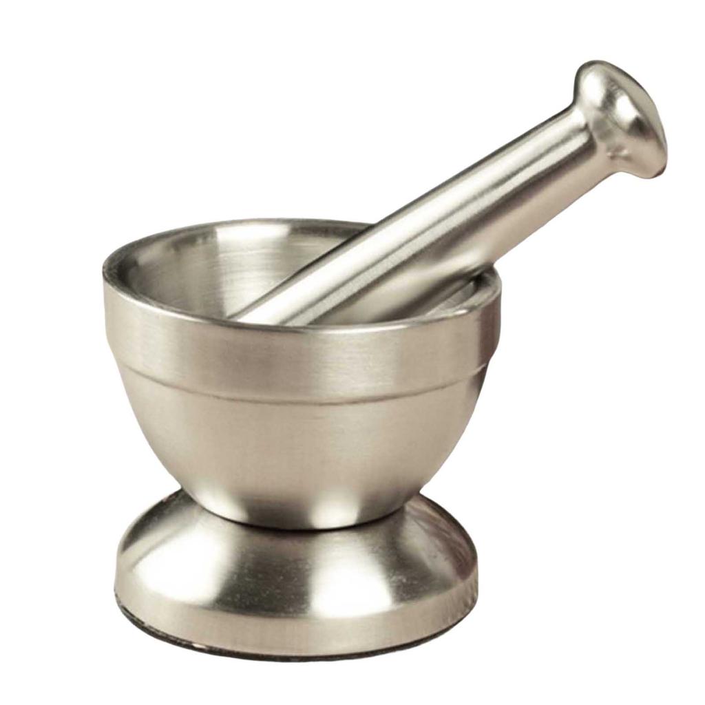 Small Mortar Mills Pestle Set Stainless Steel Sturdy and Durable Pounding Pot Food Grinder Easily Crush Medicine Pills Tablets