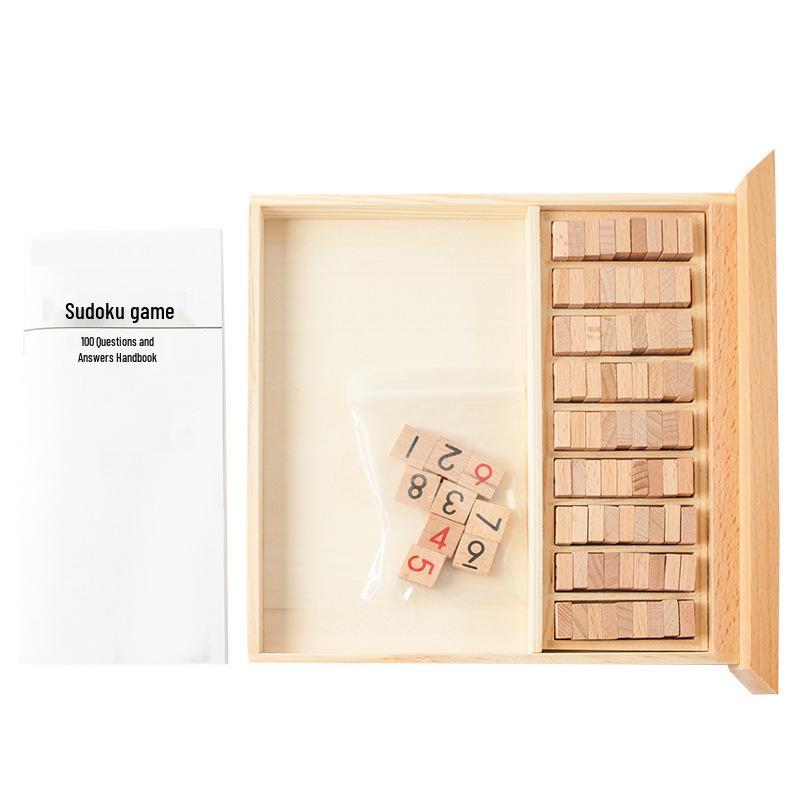 Wooden Sudoku Board: Educational Logic Game for Adults & Kids