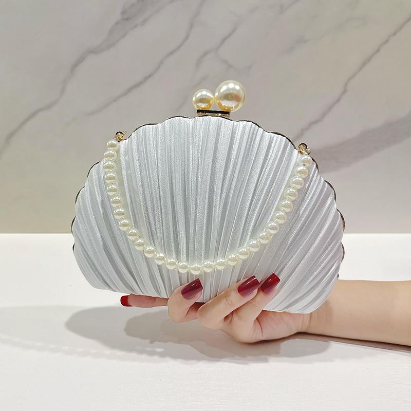 Perlen-Clutch: Vielseitige plissierte Abendtasche für Bankette und Cheongsams