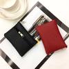 1pc Wallet Pouch Small Coin Purse New PU Leather Solid Color Storage Card Holder Korean Zipper
