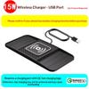 15W Fast Wireless Charging Pad Non-Slip Rubber Mat Lightweight USB-Powered Car Storage Phone Charger