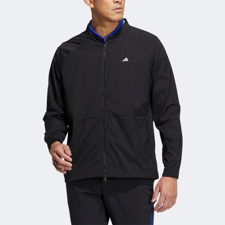 Adidas Statement Windproof Jacket Solid Color Logo Golf Sports Jacket Men Jacket Black HT0005