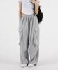 UMM Big Pocket Cargo Wide Drawstring Jogger Training Pants 2 Colors