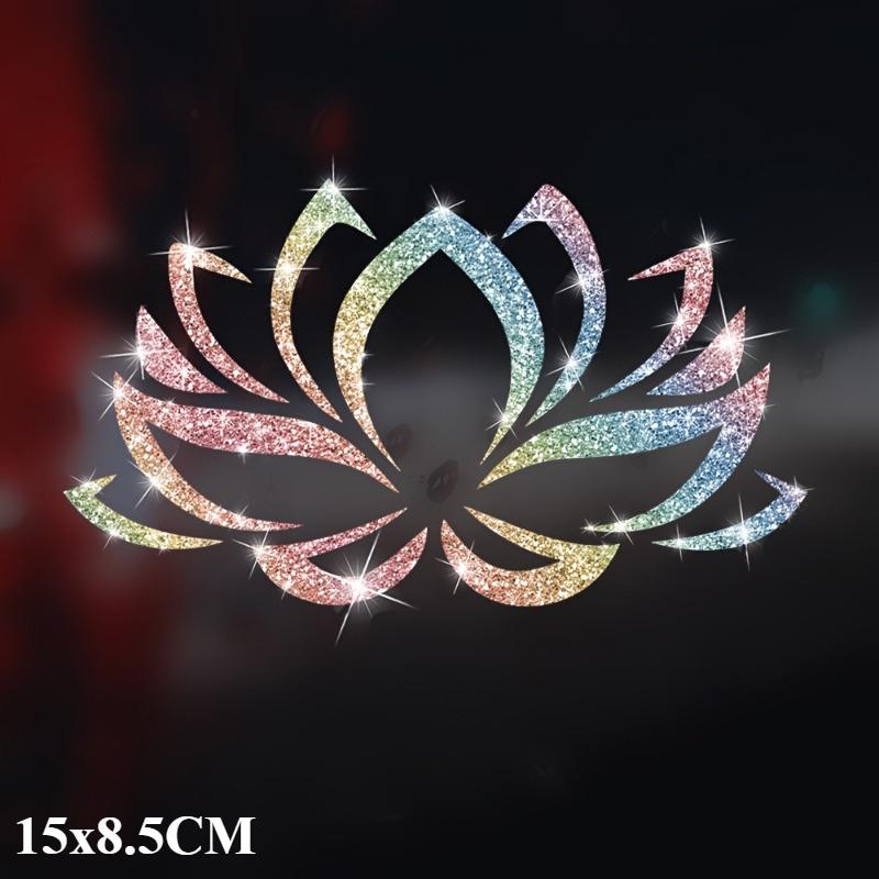 

1PC Imitation Diamond Glitter Lotus Pattern Window Stickers Waterproof for Glass Mirrors Refrigerator Doors Laptop Vinyl Decals