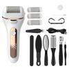 Rechargeable Foot Care Device With 3 Roller Heads And 11 Attachments Professional Pedicure Kit For Smooth And Soft Feet