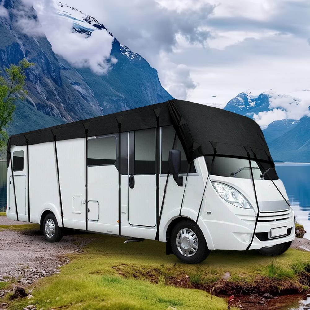 8.5x3m RV Roof Cover 210D Oxford Cloth Caravan Roof Cover Weather-Resistant RV Roof Protective Cover for RV Travel Car Supplies
