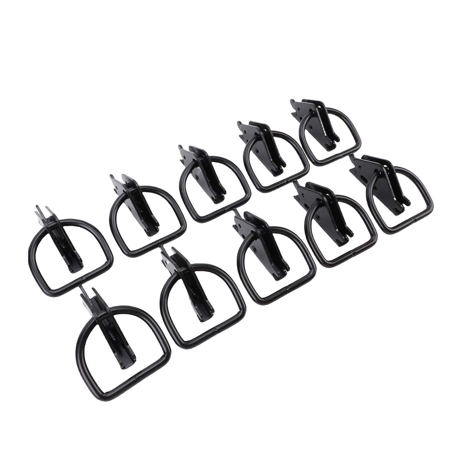 

10PCS D Ring Tie Down Anchors Black Galvanized 2500lb Safe Working Load E Track Tie Down Anchors for Truck Trailer