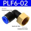 Pneumatischer L-förmiger 90° Luftschlauchverbinder Winkelstück Düse PLF6-01/8-02