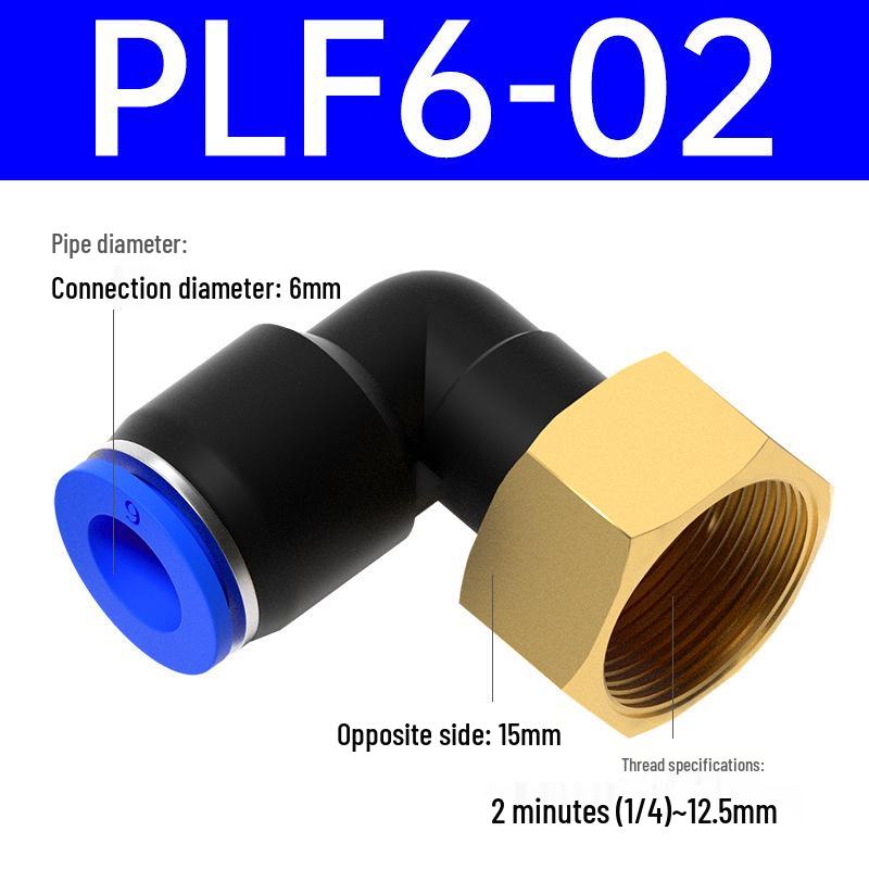 Pneumatischer L-förmiger 90° Luftschlauchverbinder Winkelstück Düse PLF6-01/8-02