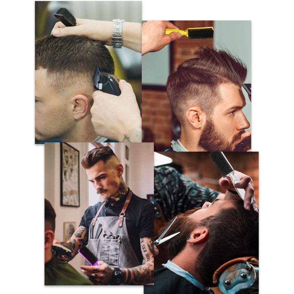 Comb Blade Comb Soft Bristles Brush Scissors Cleaning Brush Men Oil Head Brush Skin Fade Brush