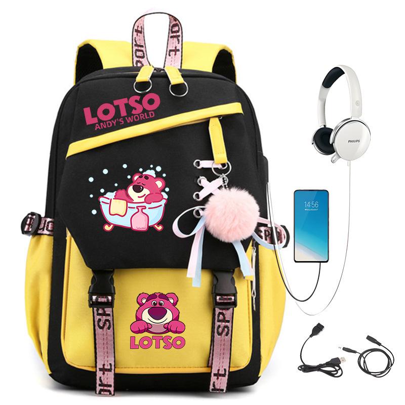 Sweet Strawberry Bear Children'S Backpack Lightweight Ridge Protection Large Capacity Primary And Secondary School Student Burden Reduction School Bag
