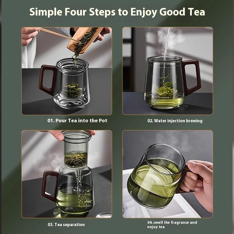 Gianxi Glass Tea Cup Tea Separationcup Personal Office With Handle Household High Temperature Resistance Scented Tea Water Cup