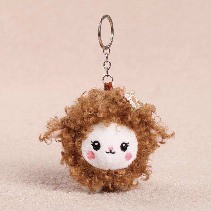 Soft Plush Sheep Keychain Lovely Appearance 3D Mini Animal Key Ring Holder Cute Bag Charm Car Pendant for Stocking Stuffers