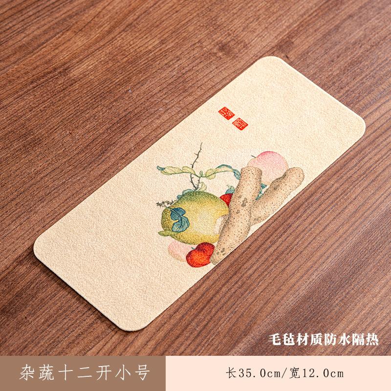 Verschiedenes Gemüse Zwölf Öffnungen Rechteckige Teeuntersetzer Zen Getränkeuntersetzer Esstischdecke Matte Chinesisches Tee-Set Handwerk