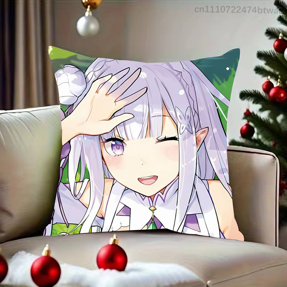 ReZero EEmilia Tan Pillowcases Cute Funny Pillow Case For Wedding Party Home Decor Comfy Pillow Cove