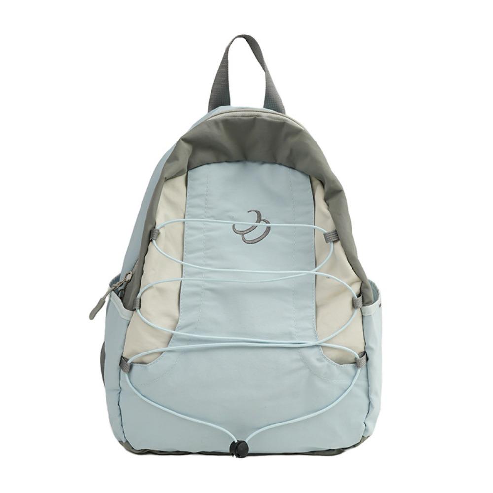 

Y2k Nylon Shoulder Bags Aesthetic Student Schoolbag Simple Lightweight Backpack Outdoor синий