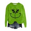 Women's Fashion Round Neck Pullover Top Long Sleeve Tee Christmas Printed Sweatshirt