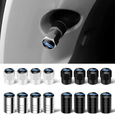 4Pcs Car Tire Valve Stems Cap Metal Tire Wheel Stem Air Valve Cap For Focus 2 3 Fiesta Ranger Mondeo Kuga Mustang Ecosport