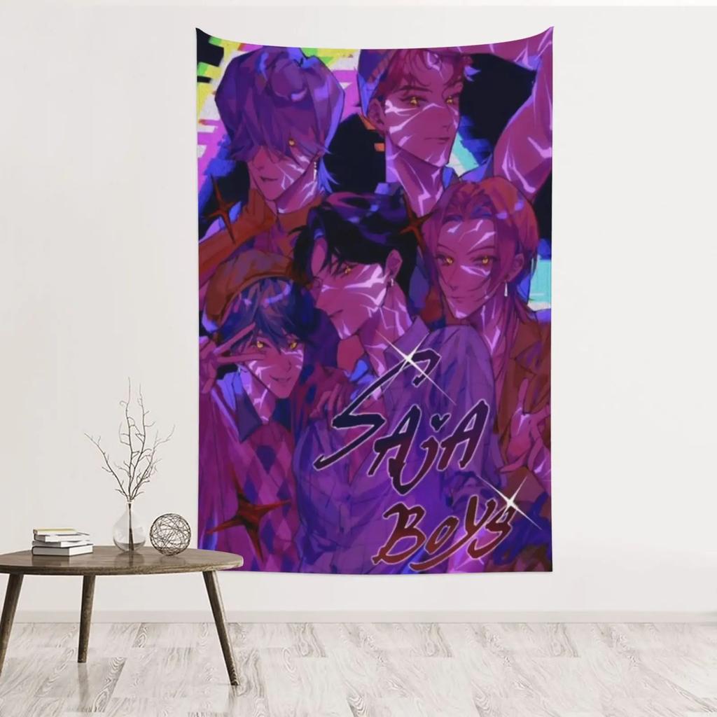 Fantastic Saja Boys Anime Tapestry, Home Decor, Popular Cartoon Character Wall Art Tapestries Backgrounds For Living Room, Dorm