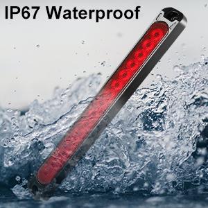1PCS 15 LED Universal Trailer Light Bar 12-24V Brake Light with Sequential Flow Signal Turn Signal Lights for Truck Pickup Boat