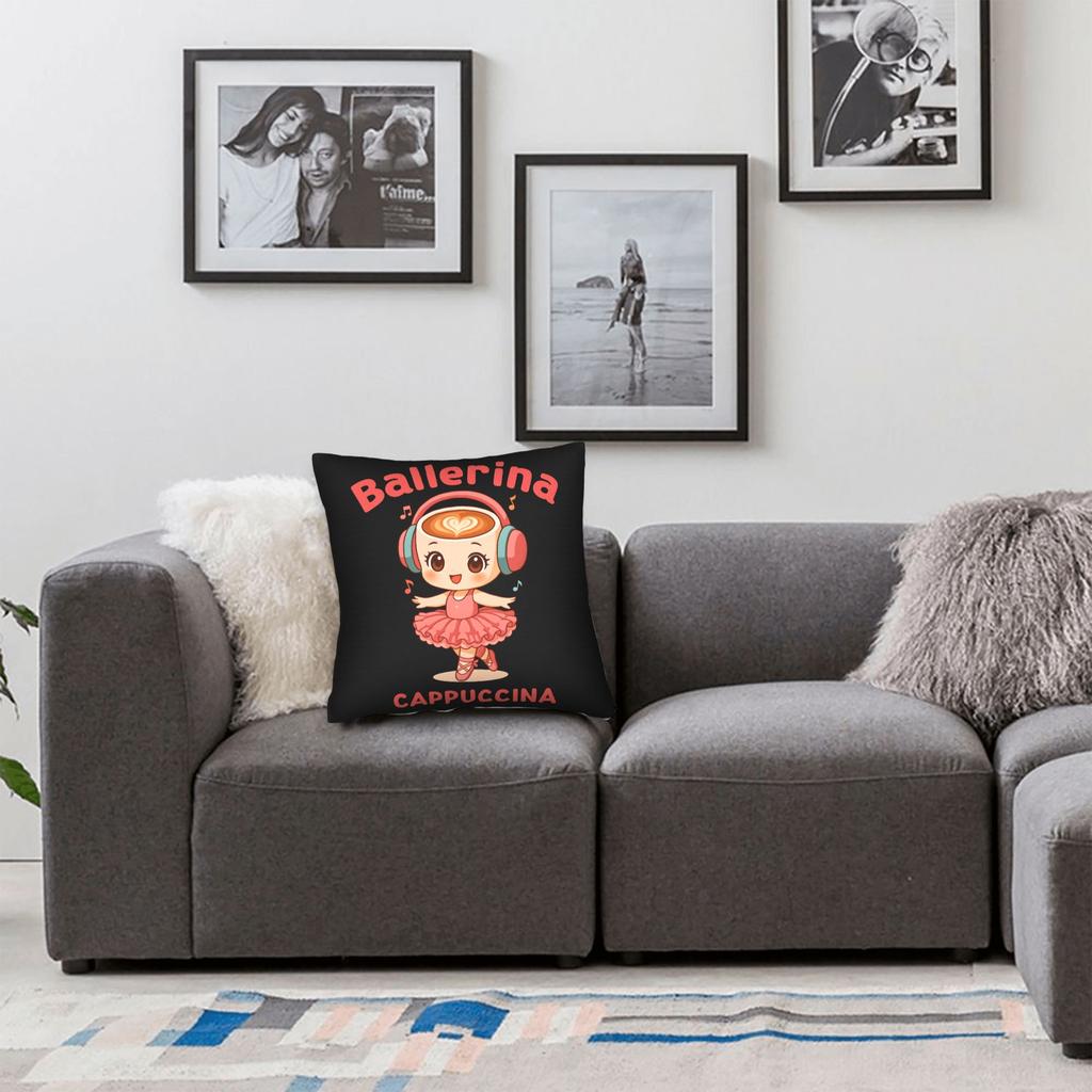 Pillow Cover Italian Brainrot Meme Fashion Pillow Case For Sofa Couch Bed Living Room Pillowcases