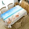 Thicken Cotton Tablecloth Starfish Imitation Wood Grain Pattern Rectangular Round Table Cloth For Wedding Picnic Party