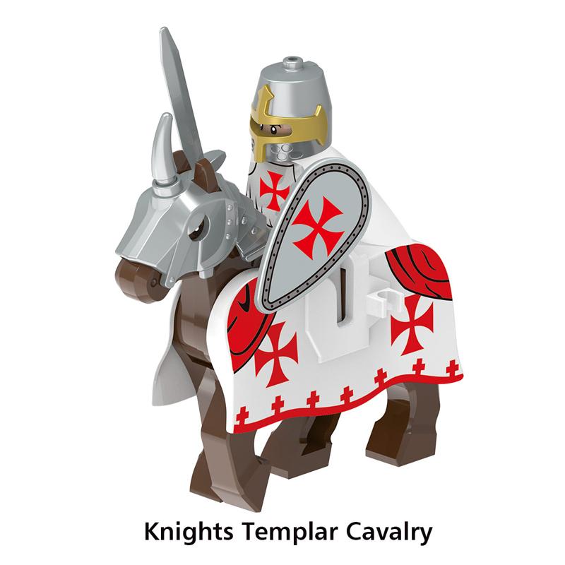 Medieval Figures Middle Ages Rome Warrior Golden Knight Horse Hawk Castle King Dragon Knights Building Blocks BricksToys gifts
