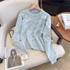 Mesh Bow Women's Sweater Long Sleeved Round Neck Knitted Sweaters New Spring Autumn Trendy French Woman Top
