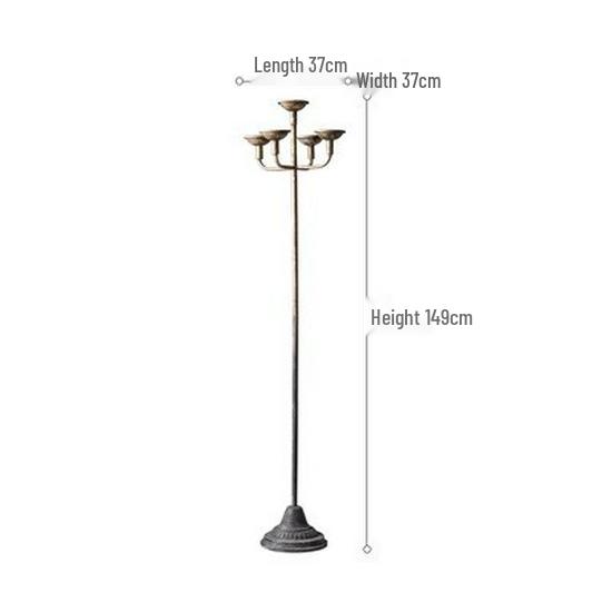 Vintage Iron Art Candlestick: European Retro Nostalgic Ornament for Dining Table or Living Room Decor.