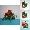 Anthurium Andraeanum Linden Fake Green Plant With Silk Flowers For Living Room Decor And Tabletop Accent