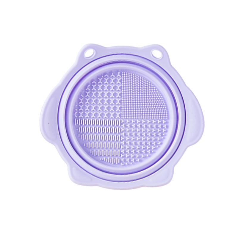 

Многофункциональная силиконовая щетка для макияжа, складная чаша, губка-пуховка, косметический инструмент, скребок для мытья, мягкий коврик, коробка для скребка фиолетовый