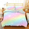 Rainbow Gradient Bedding Set Gradient Colors Duvet Cover with Pillowcases Single Twin Full Queen King Girl Kids Quilt Cover