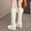 Fashion botas femininas women fashion sweet black patent leahter wedge heel boots lady casual spring & autumn comfort white boots ea406