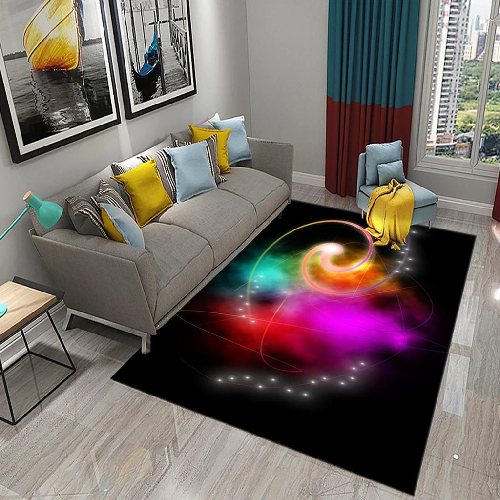 3D bunter fließender Linienwirbel Teppich Stilvoller moderner abstrakter Teppich Wohnzimmer Schlafzimmer Dekor Teppiche Badezimmer rutschfest
