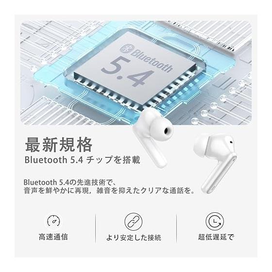Earphones bluetooth 5.4 wireless earphones [2026 latest] ENC call noise canceling Up to 40 hours playback Full range HI-FI sound quality Built-in