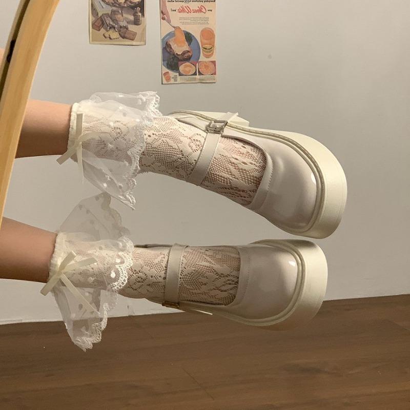 Sweet and Cool Thick-heeled High-heeled Small Leather Shoes, Spring New Thick-soled Heightened Retro Mary Jane Wedge-heeled Single Shoes