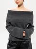 Russian Women's Early Spring Off-the-Shoulder Knit Sweater