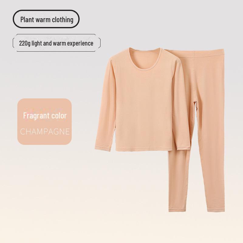 Men's and Women's Lyocelle Velvet Thermal Underwear Set - Warm Autumn and Winter Suit