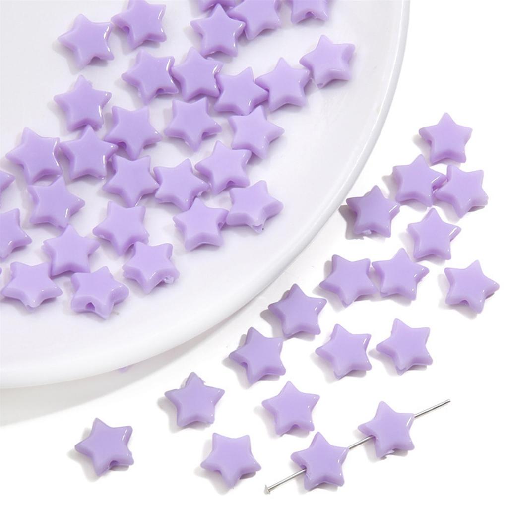 50PCS Star Beads Cute Acrylic Star Loose Beads for DIY Craft Jewelry Making Bracelet Necklace