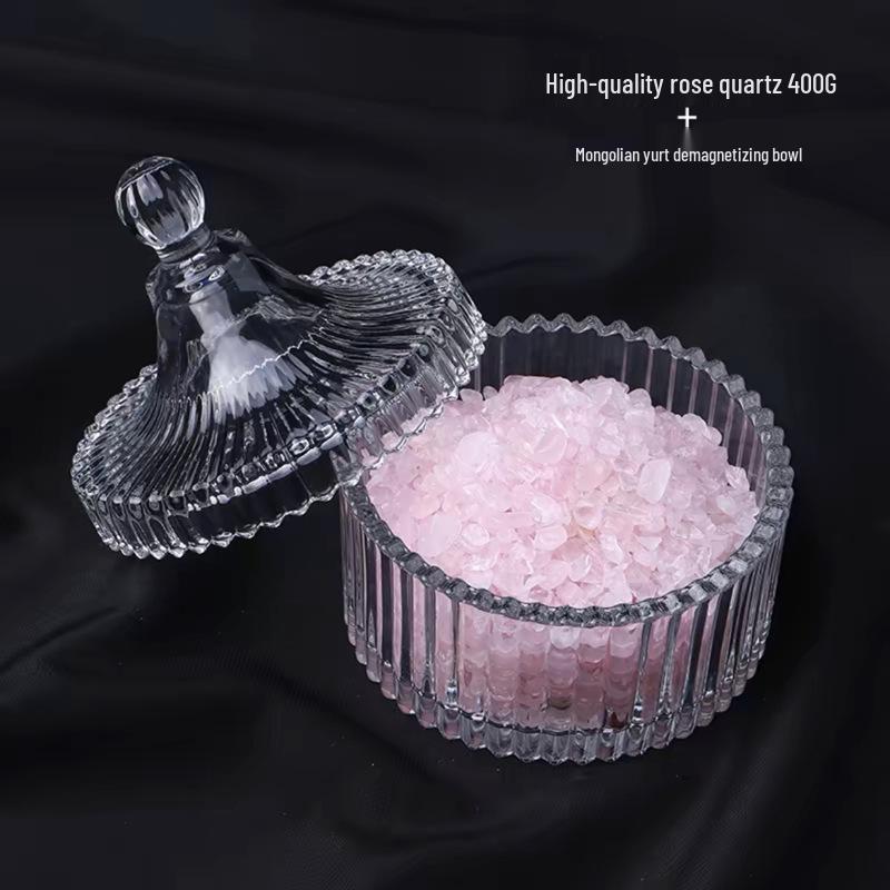 White Crystal Purification Bowl: Demagnetization Stone, Amulet Salt Container, Gem Glass.