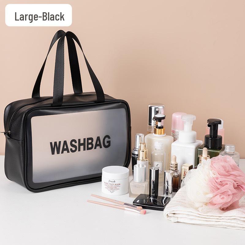 Double Layer Wet & Dry Separation Toiletry Bag - Portable Frosted Handheld Makeup & Swim Bag